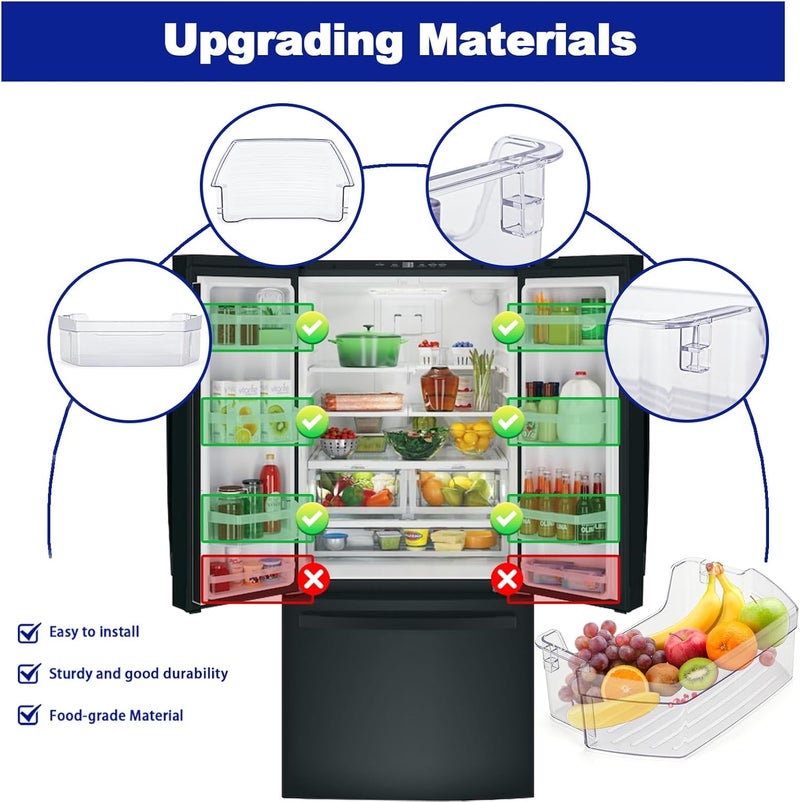 iouxvt WR71X38291 Refrigerator Door Shelf Bin Compatible with GE GFE24JSKGFSS GYE18JSLKFSS GWE19JSLGFSS, WR71X38291 Refrigerator Shelf Door Module Replace WR71X25043 AP7186348 - Image 5